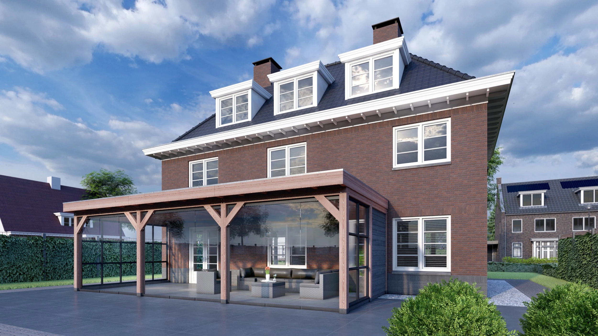 Trendhout Aanbouwveranda Ancona 375 x 390 cm - Afbeelding 2